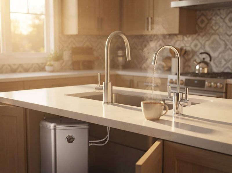 Ready Hot chrome dual-lever hot and cold faucet system