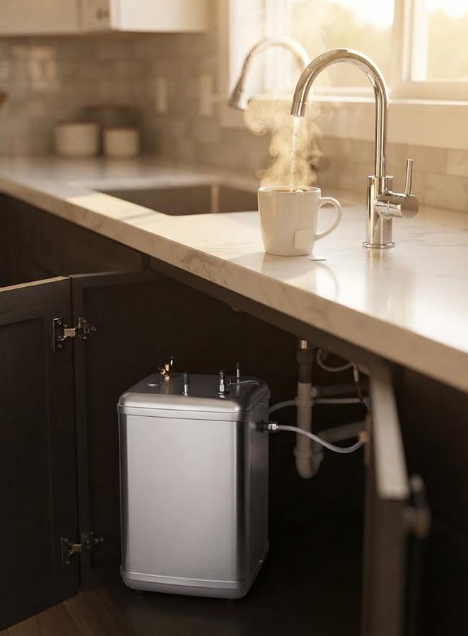 Ready Hot manual dial stainless tank under a kitchen sink